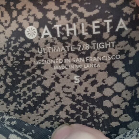 Athleta Ultimate Stash Pocket 7/8 Snake Tight Yoga Fitness Pant Small #531314 - Picture 2 of 9